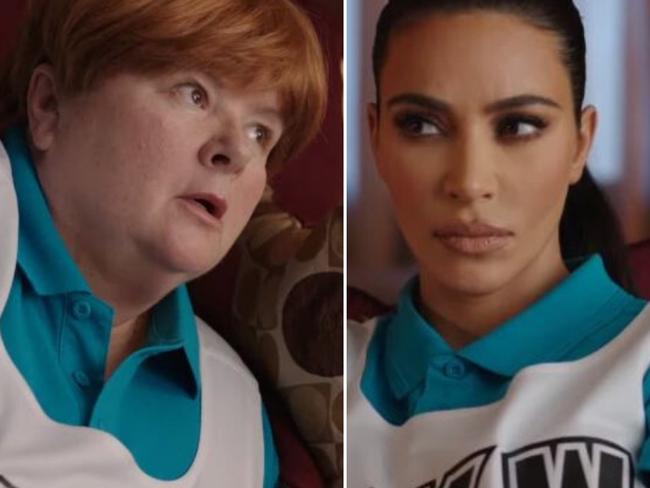 Sharon Strzelecki teams up with Kim Kardashian in the new Uber Eats ad.