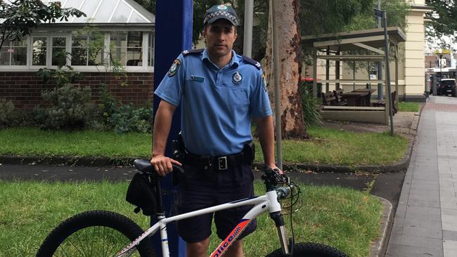 Senior Constable Johnny Brettle from Leichhardt PAC has experienced a spike in stolen bikes from premises within the Annandale area. Picture: Constable Amy Teasdale