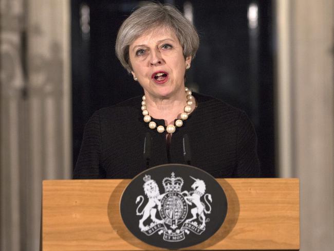 British PM Theresa May described the attack asa  sick and depraved act. Picture: Richard Pohle/AP