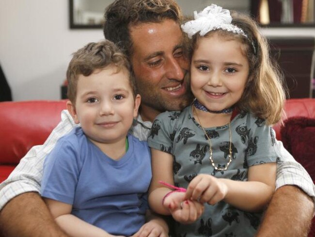 Sally Faulkner’s ex-husband Ali Elamine with their children. Picture: Supplied