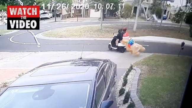 CCTV catches moment inflatable Christmas decoration was stolen