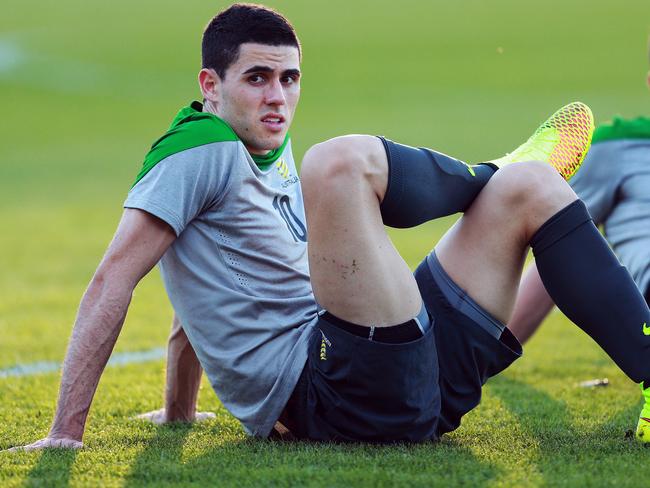 Socceroo's pictured in Gosford at their first training session whilst in camp for the 2014 FIFA World Cup. Tommy Rogic pictured.