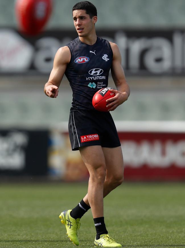 The Blues midfield will also benefit from the polish of Adam Cerra. Picture: AFL Photos/Getty Images