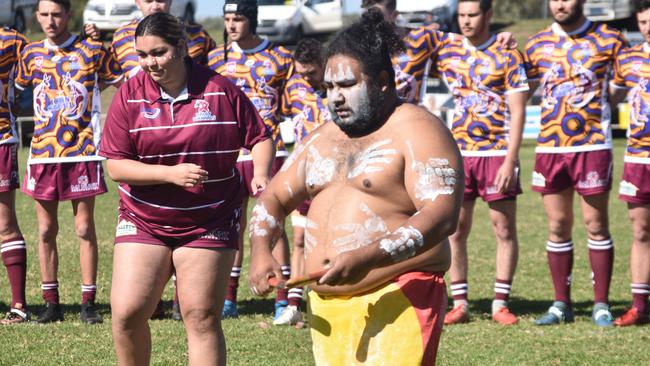 The welcome to country ceremony before the reserve grade game on July 11. Picture: Sam Turner