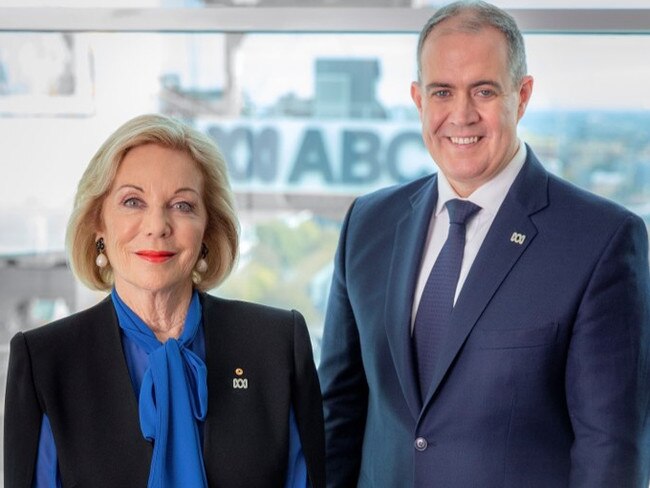 Ita Buttrose, chair of ABC and David Anderson, managing director of ABC. Picture: Supplied by ABC