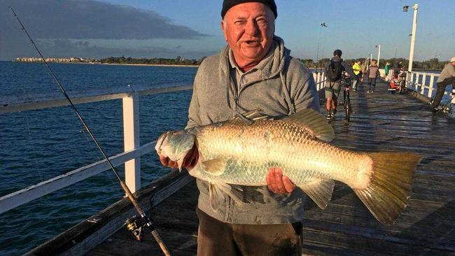 BIG BARRA HOOKED: Hervey Bay angler Lewis Kova with the 6.5kg barramundi hooked off the Urangan Pier on July 1. Picture: Contributed