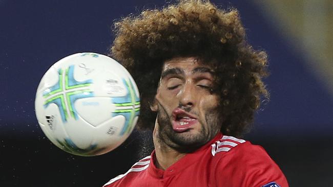 Manchester United's Marouane Fellaini - a classic picture.