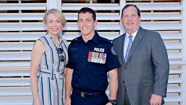 Deb Rolfe, Zach Rolfe, and Richard Rolfe at the Royal Life Saving Northern Territory Awards Ceremony to recognise outstanding Territorians at Government House.