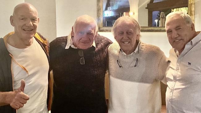 Advertising guru John Singleton (third from left) with league legends Peter Wynn, Bob O’Reilly and Mick Cronin.