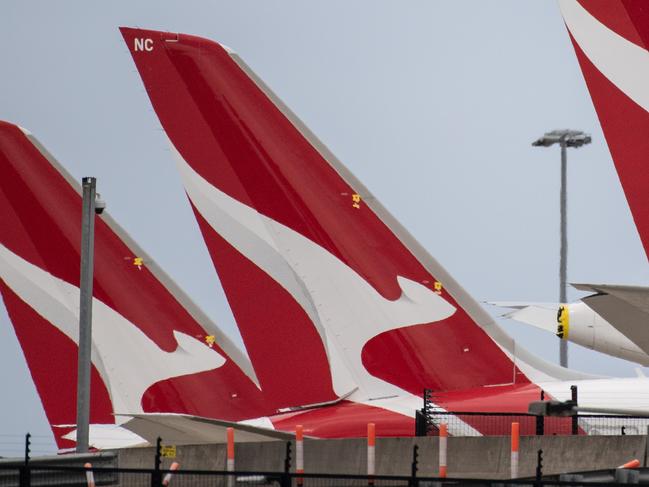 SYDNEY, AUSTRALIA - NewsWire Photos November 30, 2020: Qantas Aircraft on the tarmac at Sydney Airport. Sydney. Picture: NCA NewsWire / James Gourley