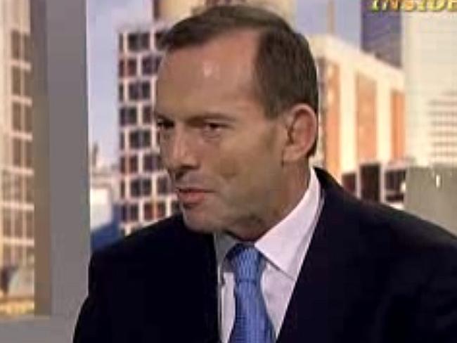 ‘That was only ever a temporary levy’: Tony Abbott, on the set of Insiders. Picture: ABC