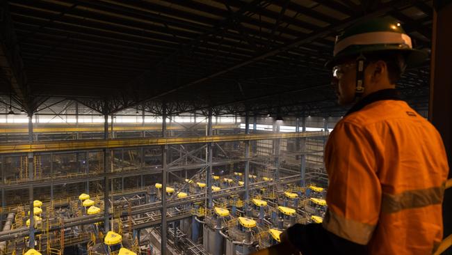 Flotation cells inside the concentrator at the Oyu Tolgoi copper mine. Picture: SeongJoon Cho/Bloomberg