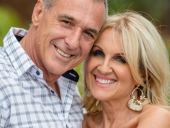 Married at First Sight couple John and Melissa on the Melbourne Wheel to promote their upcoming Valentines Day special that will see couples romanced with champagne and music as they spin over the Melbourne skyline. Picture: Eugene Hyland