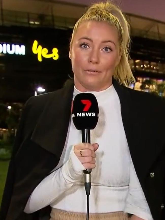 Channel 7 presenter Katie Brown was mortified. Photo: Channel 7.