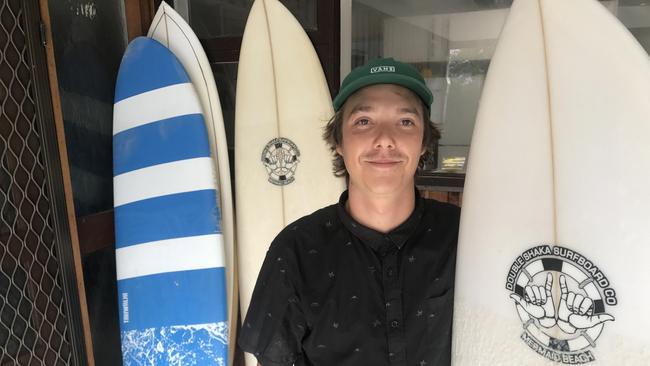 Victor Lussier-choquette has been hailed a hero after rescuing Nate Searle after he was knocked unconscious surfing at Currumbin. Photo: Campbell Gellie 