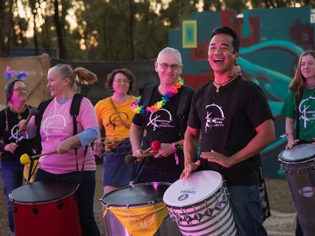 Townsville Drum Collective at the Townsville Folk Festival last year