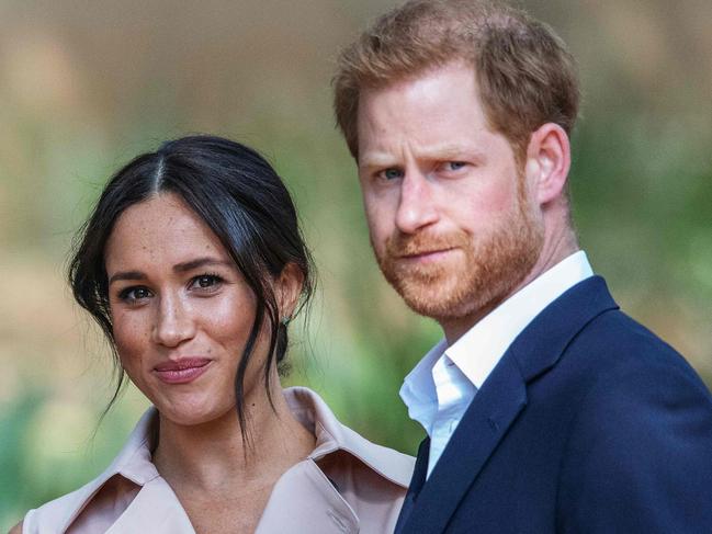 Meghan Markle, with Prince Harry, spoke about being the “most trolled person in the world”. Picture: AFP