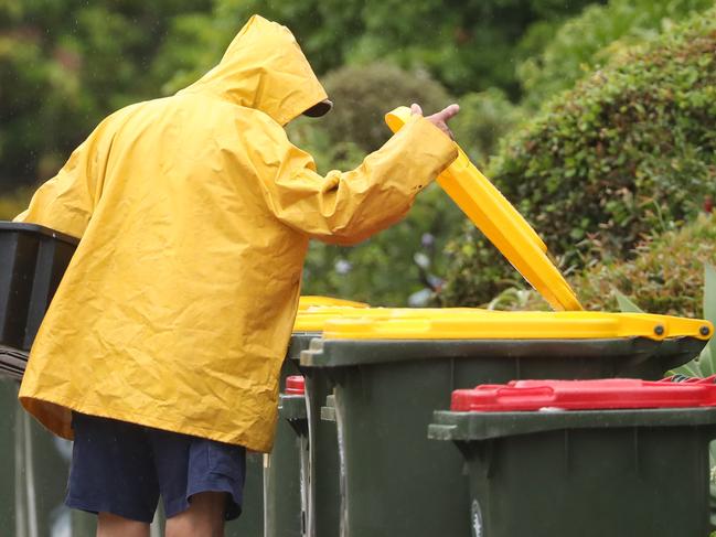 Red and yellow topped bins in the Randwick, Kensington, kingswood area some over flowing.picture John Grainger