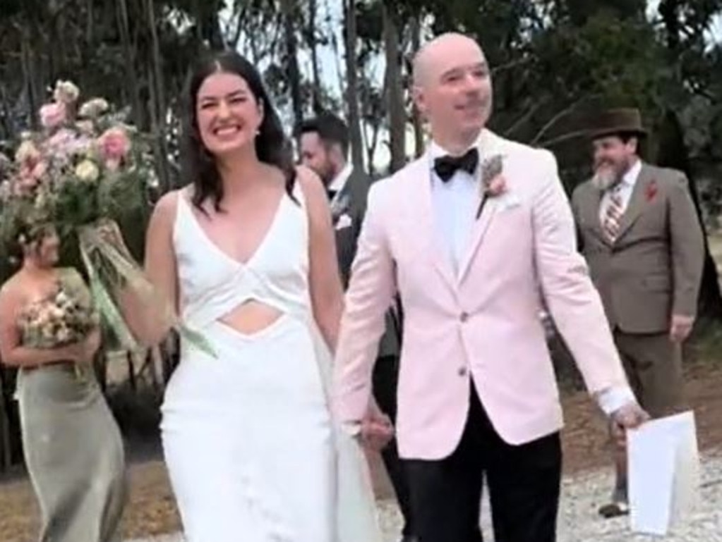 This couple’s wedding is going viral for a very Aussie reason. Picture: TikTok/dreamcaveweddings
