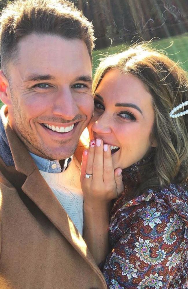 Georgia Love and Lee Elliott, who met on set of The Bachelorette in 2016, announced their engagement in September 2019. Picture: Instagram.