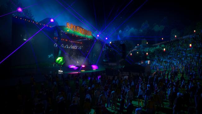 Splendour XR’s Amphitheatre main stage, with British pop singer-songwriter Charli XCX performing. Picture: supplied
