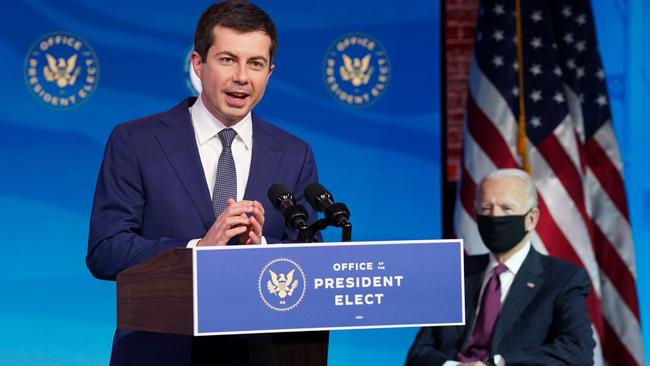 Former South Bend, Indiana mayor Pete Buttigieg is Joe Biden's nominee to be secretary of transportation. Picture: AFP