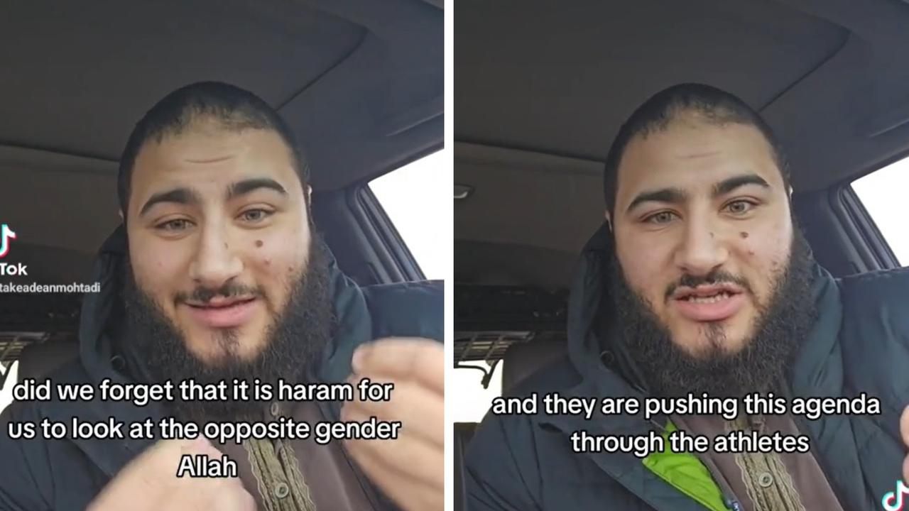 Takeadean Mohtadi warns Australian Muslims not to watch the Matildas or Women's World Cup. Picture: @takeadeanmohtadi/TikTok