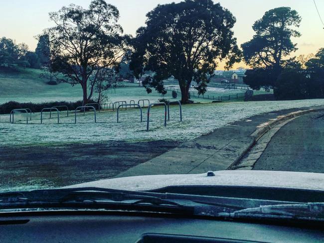 A frosty start to the day at Austins Ferry, in Hobart's northern suburbs. Picture: NATALIE MURRELL