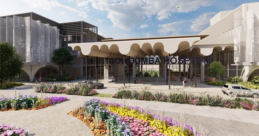 3D renderings of the propoed Toowoomba Hospital at the Baillie Henderson campus. Picture: Contributed