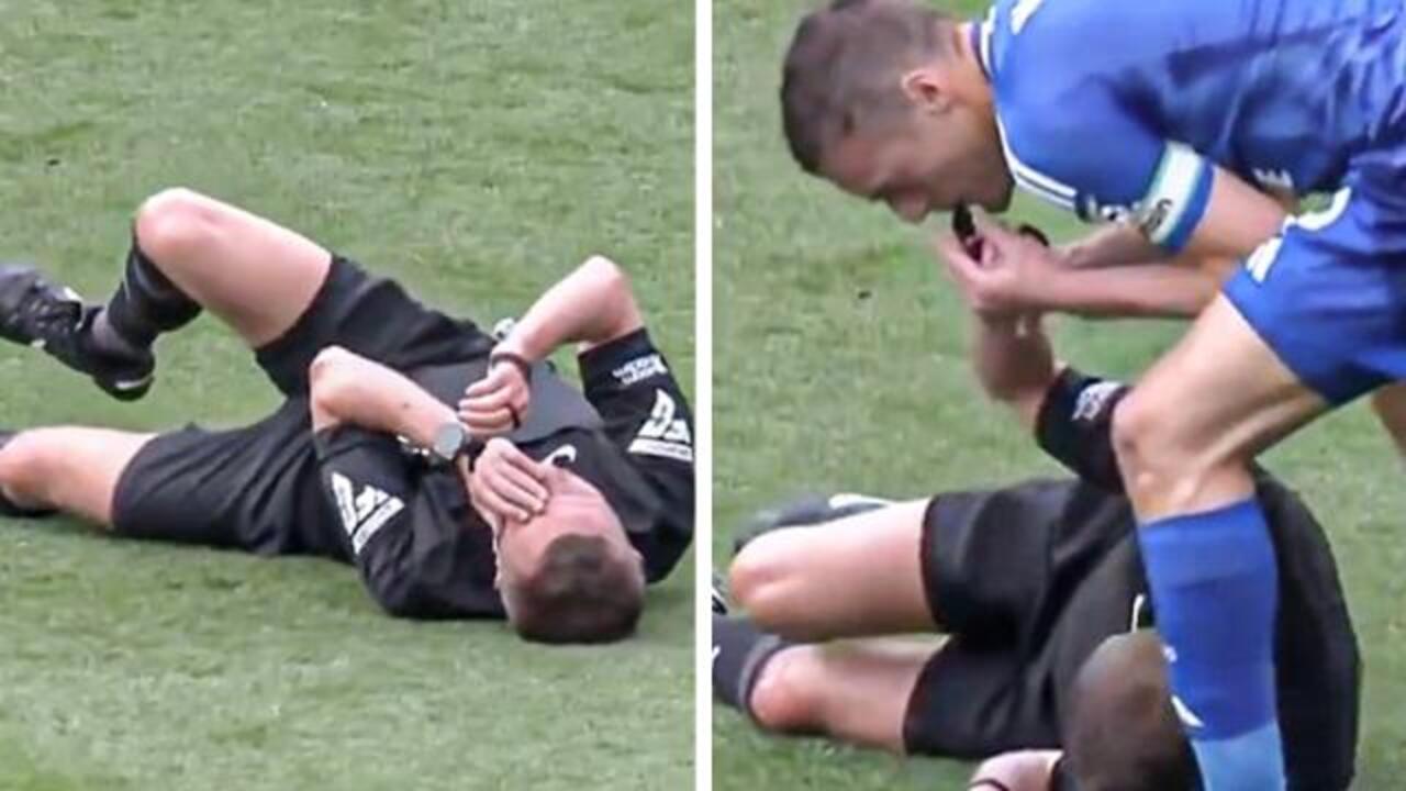 Vardy blows whistle of injured referee