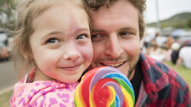 Eliza Bressler and dad Chris Bressler at the Toowoomba Royal Show, Saturday, April 1, 2023. Picture: Kevin Farmer