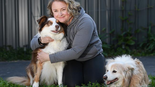 Belinda Stansfield and her two Border Collies Corke and Raz.Picture Mark Brake