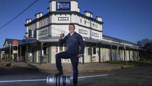 Grong Grong farmer Adam Ferguson was one of many locals who pitched in to save their Royal Hotel. Picture: Gary Ramage