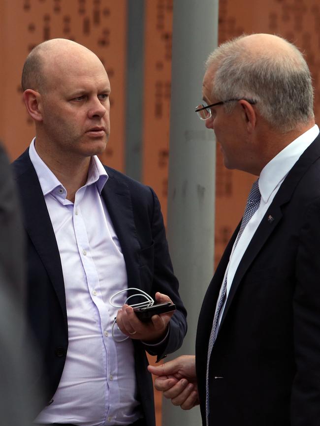 Andrew Carswell with the Prime Minister Scott Morrison. Picture: Gary Ramage