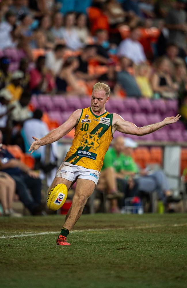 Bodie Sowter in the 2023-24 NTFL Men's Grand Final between Nightcliff and St Mary's. Picture: Pema Tamang Pakhrin