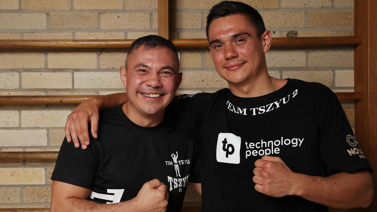 Kostya Tszyu will be by his son Tim’s side for his multibelt blockbuster. Picture: David Swift.