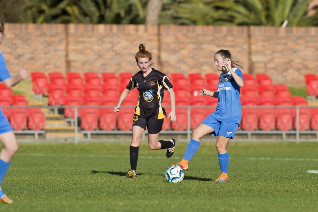 Lana Styler for South West Queensland Thunder against Mudgeeraba Soccer Club in NPL Queensland women round 24 football at Clive Berghofer Stadium, Saturday, August 11, 2018. Picture: Kevin Farmer