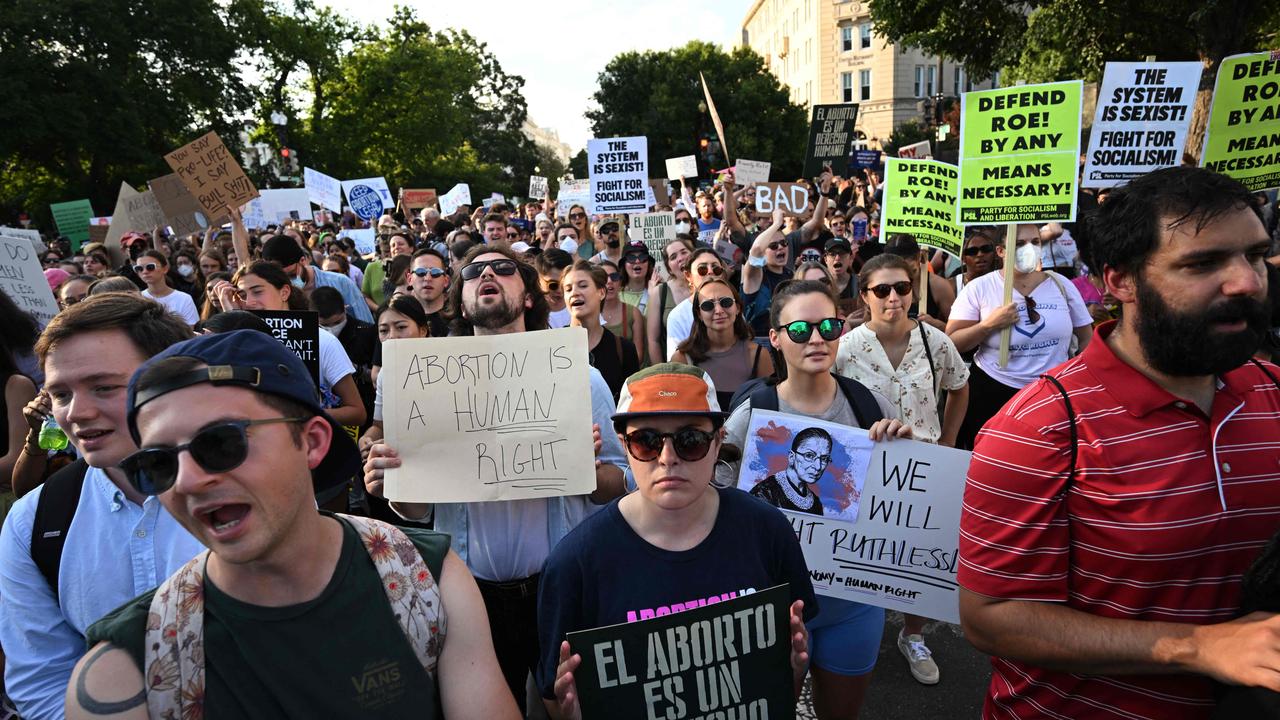 Abortion rights activists rally in Washington. Picture: Mandel Ngan/AFP