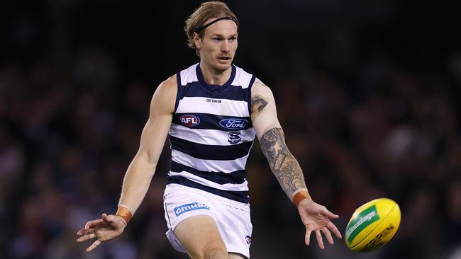 Did Tom Stewart’s injury ruin any hope of a Cats’ flag? Picture: Michael Klein