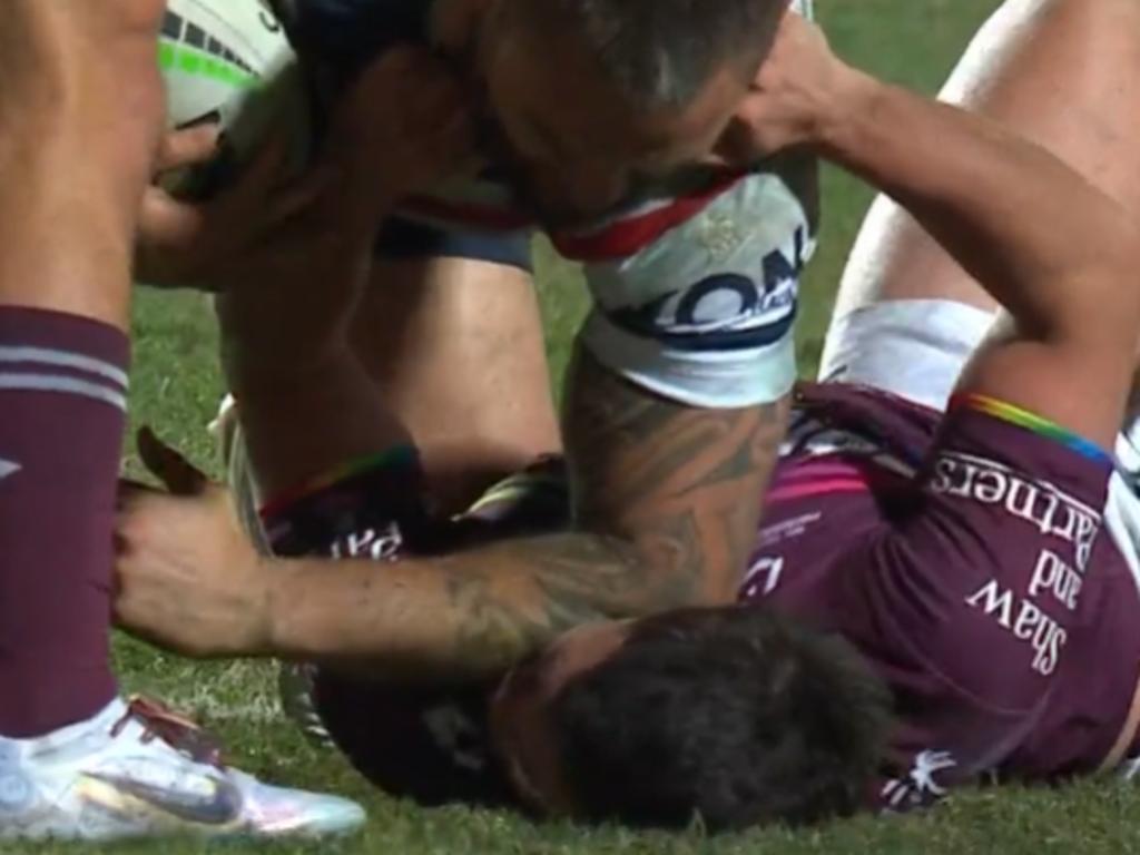 Jared Waerea-Hargreaves could come under fire for digging his elbow into the face of Zac Fulton.