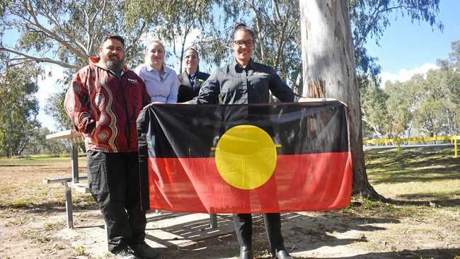 PRIDE: Stephen Brown, Angie Klein of Mandandanji Limited, Marie Kelly and Jessica Walsh of Surat Aboriginal Corporation. Picture: Jorja McDonnell