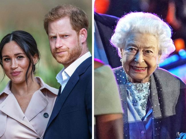 Harry and Meghan, and the late Queen.