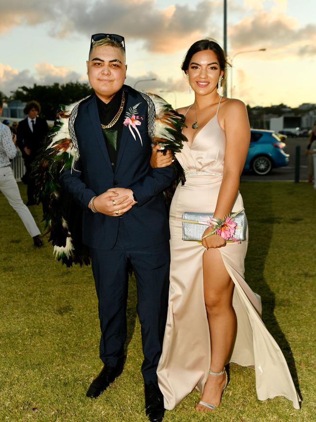 Kaiya-Gene Kerekere and Raven Beddoes arriving at the Kirwan State High School formal. Picture: Alix Sweeney