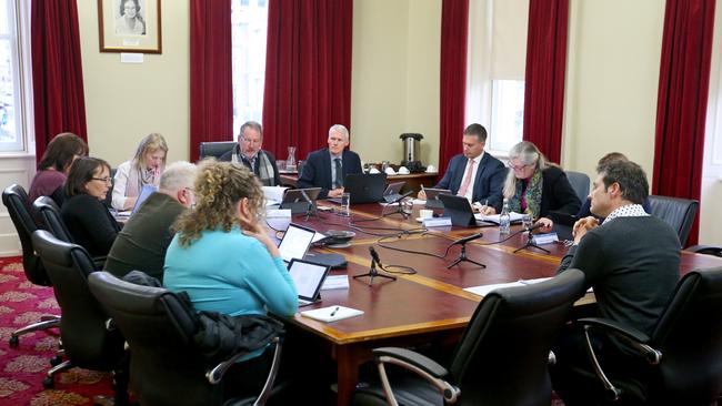 Hobart City Council aldermen at a city planning committee meeting. Aldermen spent almost $500,000 on expenses between January 2015 and December 2017. Picture: PATRICK GEE