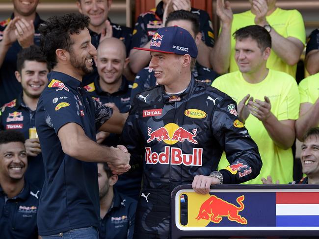 The partnership of Ricciardo (L) and Verstappen came to an abrupt end.