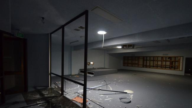 The fitness area had broken glass strewn across it. Picture: Abandoned Melbourne