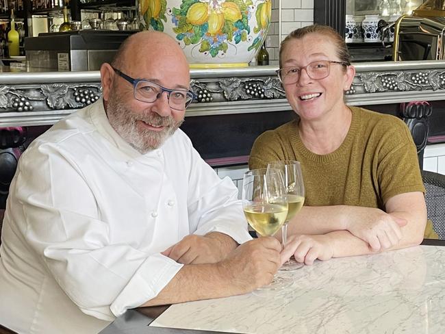 Tony Percuoco, the owner of Italian dining institution, Tartufo, pictured with wife Gordana. Photo: Supplied.