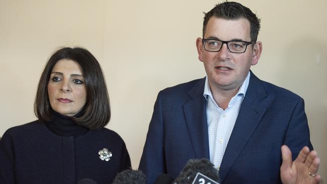 Former Labor minister Marlene Kairouz and Daniel Andrews. Picture: AAP`