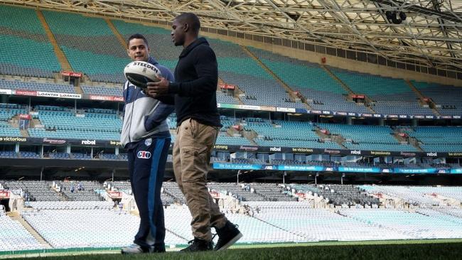 Reggie Bush and Jarryd Hayne met before State of Origin last year.