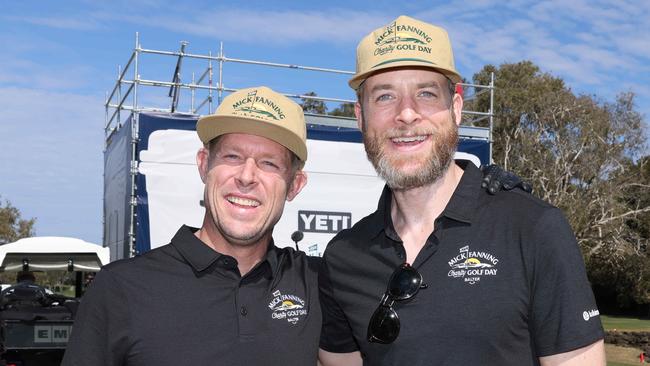 Mick Fanning and Hamish Blake at The Mick Fanning Charity Golf Tournament 2024 at Coolangatta Tweed Heads Golf Course for Gold Coast at Large. Picture, Portia Large.